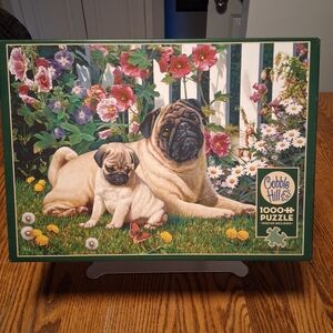 Cobble Hill 1000 Piece Jigsaw Puzzle - Pug Family / Pugs by Hollyhocks